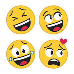 Four different emoji pixel style