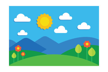 Fototapeta premium summer landscape sunny green field