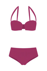 Stylish magenta bikini set against a transparent background, perfect for summer vibes or tropical getaway themes.