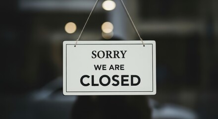Apology of Closure A Sign Declaring Temporary Inaccessibility with Closed Sign and Blurred Background