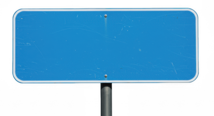 Blank blue road sign Isolated on Transparent PNG Background