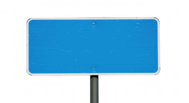 Blank blue road sign Isolated on Transparent PNG Background	