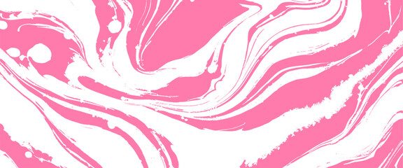 Vector swirling marble abstract pink and white marble or ink liquid design