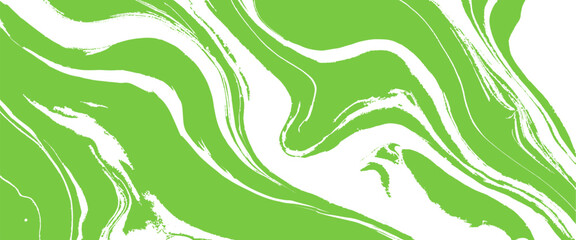 Vector swirling marble abstract green and white marble or ink liquid design