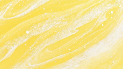 Abstract Yellow Marbled Pattern with White Splashes on Bright Background for Artistic and Creative Design