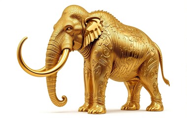 Fototapeta premium Gold Mammoth, Animal, Banner Texture Advertising Poster
