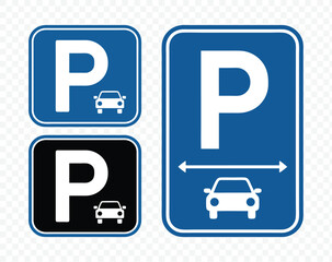 Parking Sign with Car Symbol - Parking Space and Area Indication
