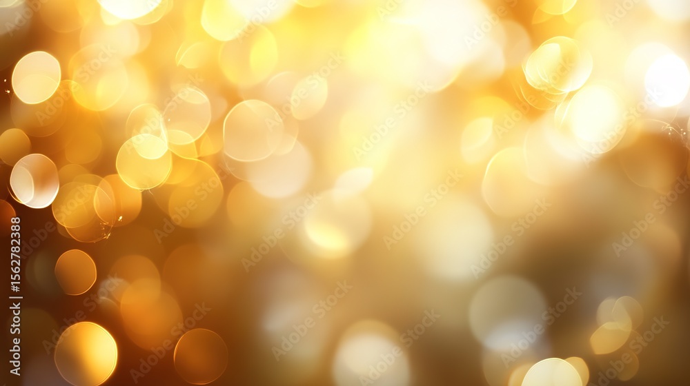 Wall mural shimmering golden bokeh background with soft focus and light reflections