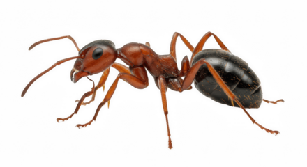 Realistic detailed ant isolated on transparent PNG background for biology, pest control, and insect study concepts