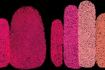 Abstract fingerprint patterns in varying shades of pink and peach