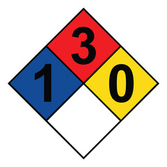 NFPA 704 diamond 1-3-0-0 sign, vector illustration