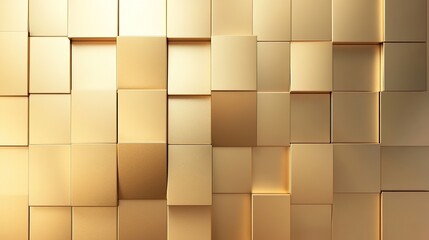 Golden Cubes Background with Varying Heights and Textures