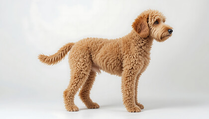 Fluffy Golden Retriever Puppy in Studio Portrait