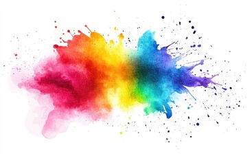 Fototapeta premium Abstract watercolor splash art. Vibrant rainbow colors explode in a dynamic composition