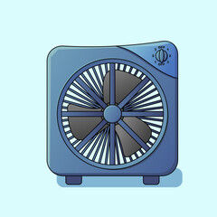 Cartoon Style Electric Box Fan with Speed Control Knob
