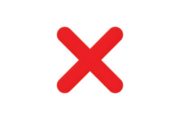 Obraz premium wrong icon red cross mark isolated on transparent white background