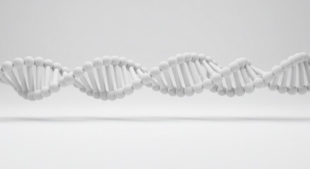 All White DNA Molecule Structure