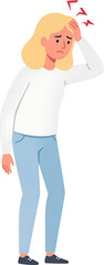 Obraz premium 두통으로 고통스러워하는 사람 일러스트 : Illustration of a Person Suffering from Headache 