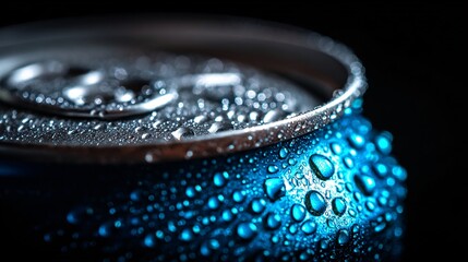 Refreshing beverage close-up studio photography dark environment macro perspective hydration concept
