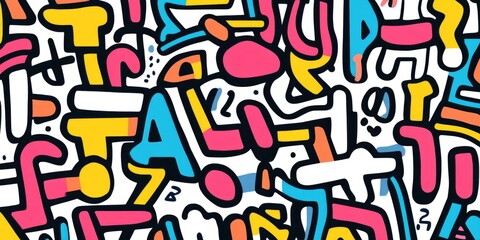 Abstract colorful doodle pattern