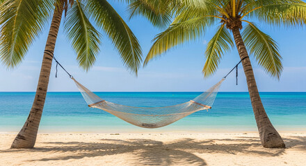 Fototapeta premium Hammock on tropical beach.