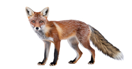 Fototapeta premium red fox isolated on transparent background, vector illustration