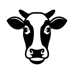 Cow’s head icon design isolated on white