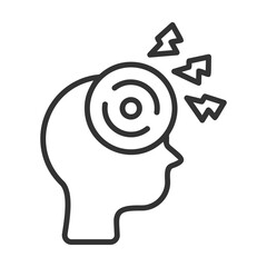 Headache Icon Outline Style. Vector Illustration Design
