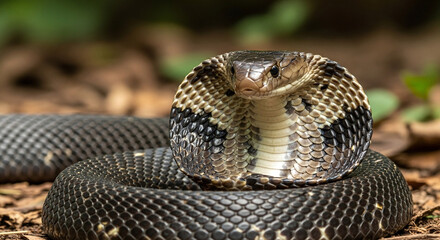 Fototapeta premium Snake with textured scales, close-up.