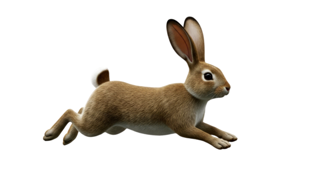 A Stunning Image of a Brown Rabbit in Mid-Leap
