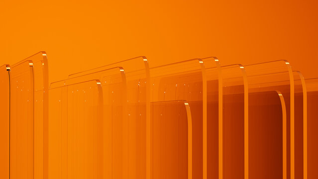 Geometric shapes creating an abstract effect with warm orange hues