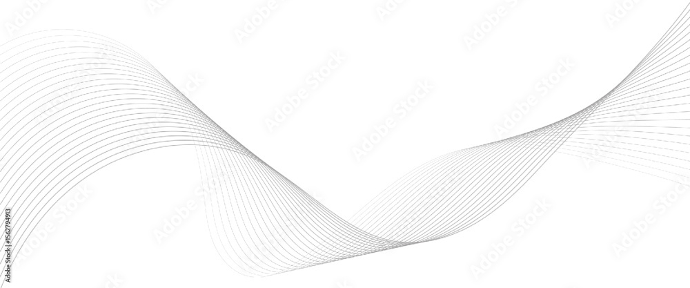 Poster vector flowing particles curve lines element wave with future technology concept