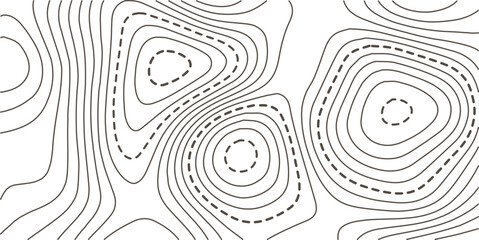 Geographic mountain relief diagram line wave carve pattern. Abstract topo contour map on white background, Topographic map Topographic contour lines map seamless pattern. 