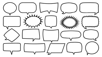 Obraz premium Set of Hand Drawn Speech Bubbles on tranparent background