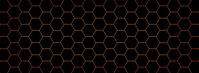 Abstract Honeycomb Pattern with Gradient Lines on Dark Background