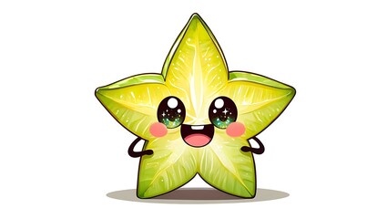 Cute Star Fruit Cartoon Character Happy Fruit