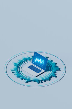  Laptop with Data Visualization on Circular Digital Platform