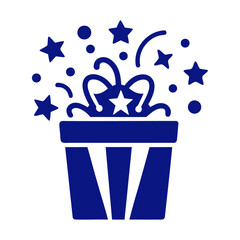 Party box with confetti icon