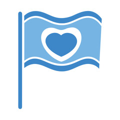 Heart in flag icon