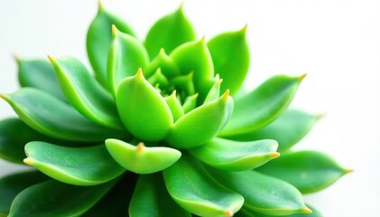 Obraz premium Vibrant green succulent, isolated on white Lush, healthy leaves , organic, succulent plant