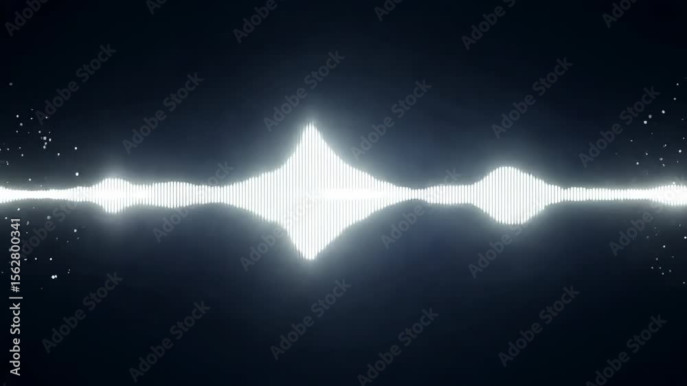 Sticker abstract sound wave visualization: glowing audio frequency graphic