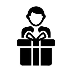 Avatar in gift box icon