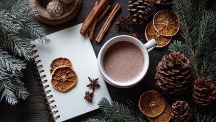 Cozy winter drink arrangement