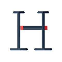  Parallel Bar Dip Stand for Effective Bodyweight Training. Design of Fitness and Gym Icons.