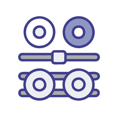  Adjustable Weighted Olympic Lifting Gear for Effective Training. Design of Fitness and Gym Icons.