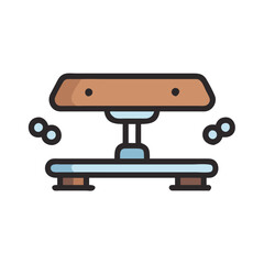 Obraz premium Versatile Weighted Core Balance Board Icon. Design of Fitness and Gym Icons.