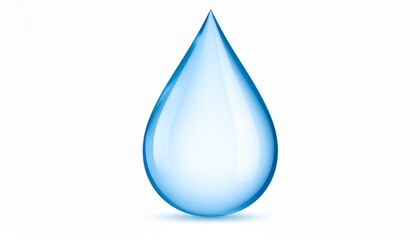 Close-up of a real water droplet on a white background.