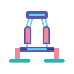  Effective Portable Strength Trainer for Full-Body Fitness. Design of Fitness and Gym Icons.