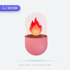 3D Vector Fire Flame Motivation Capsule

