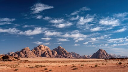 Naklejka premium Desert mountains under a vast sky